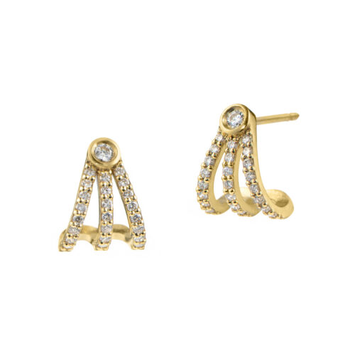 Diamond Fan Earrings