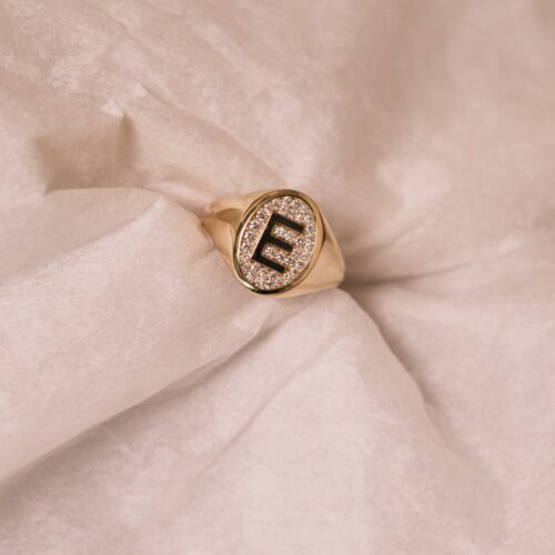 Glimmer Initial Signet Ring