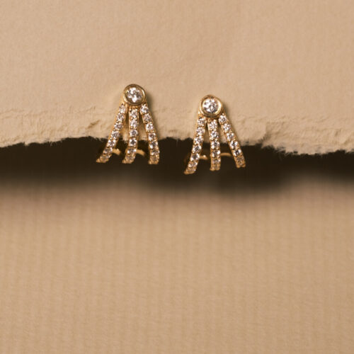 Diamond Fan Earrings
